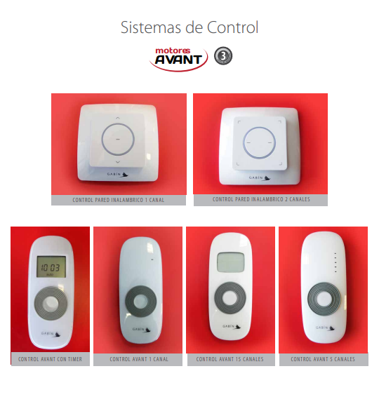 Controles remotos marca Avant para persianas colección Ellegance