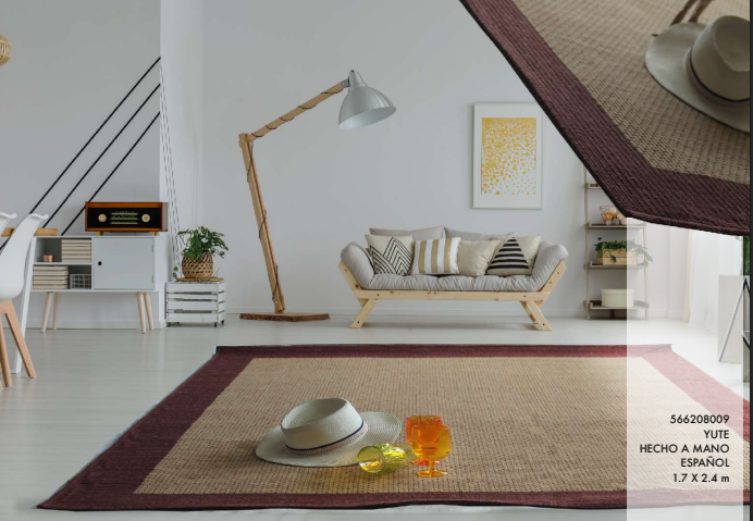 Tapete Yute Natural Beige con Vino