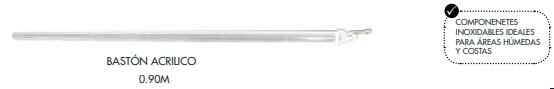Paquete de 10 Bastones Acrílicos Transparentes para cortineros