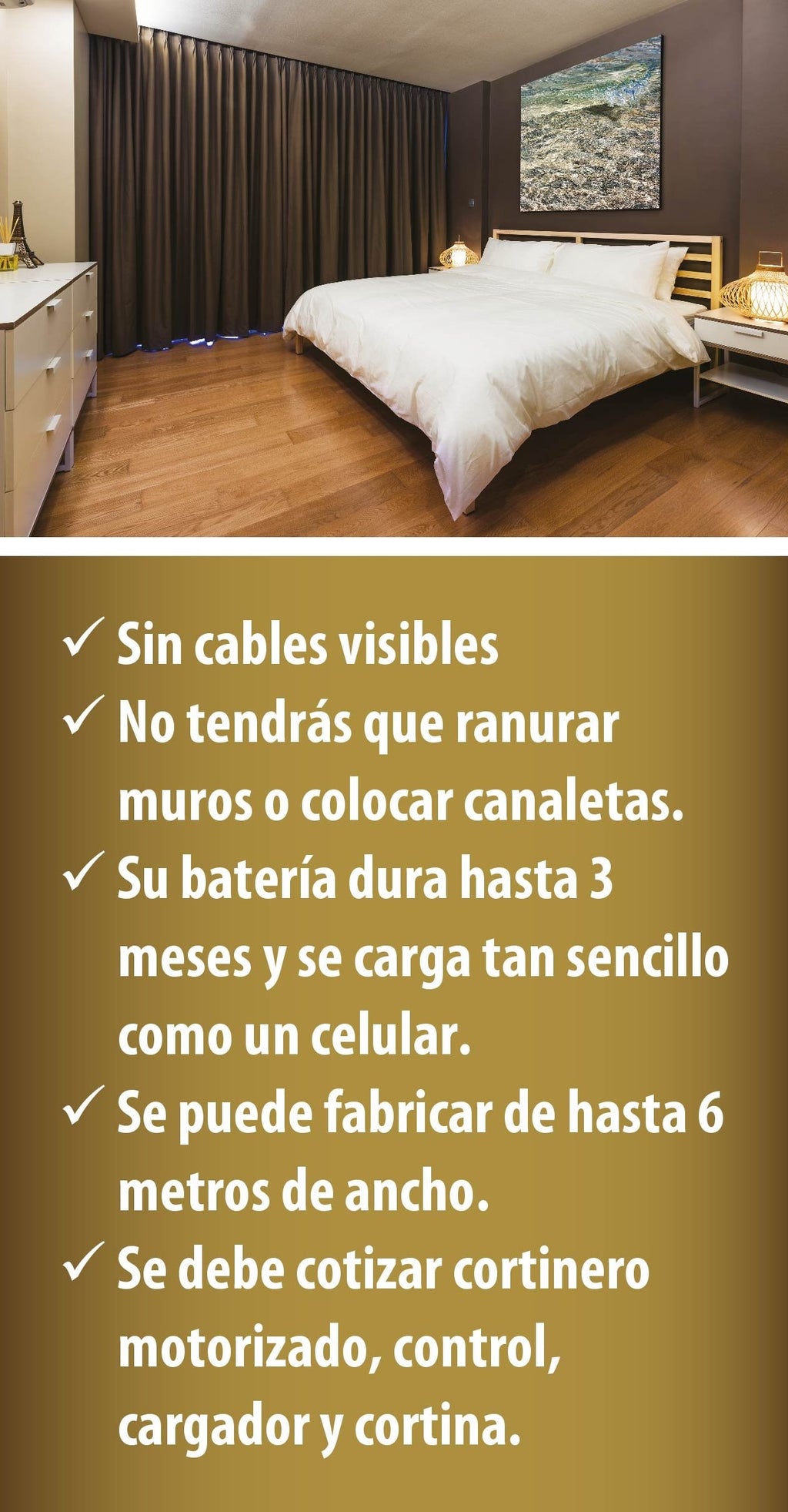 Cortinero Motorizado Recargable marca Avant